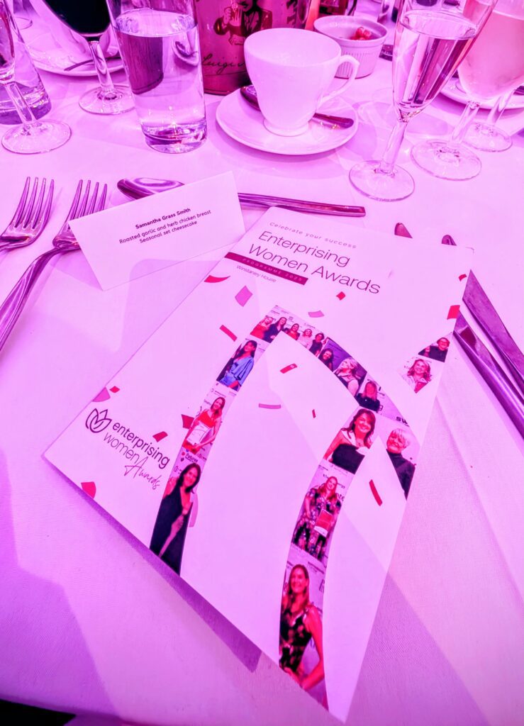 Enterprising Women Award booklet on a a table