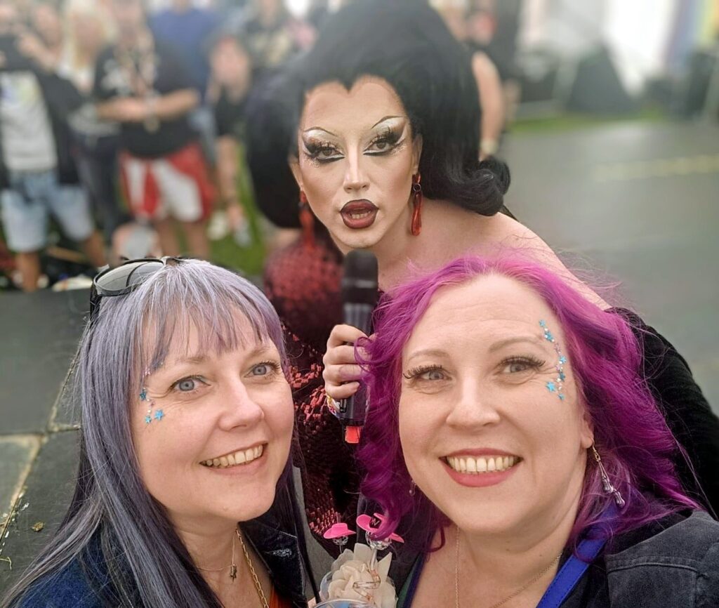 Choriza May and revellers at Chesterfield Pride